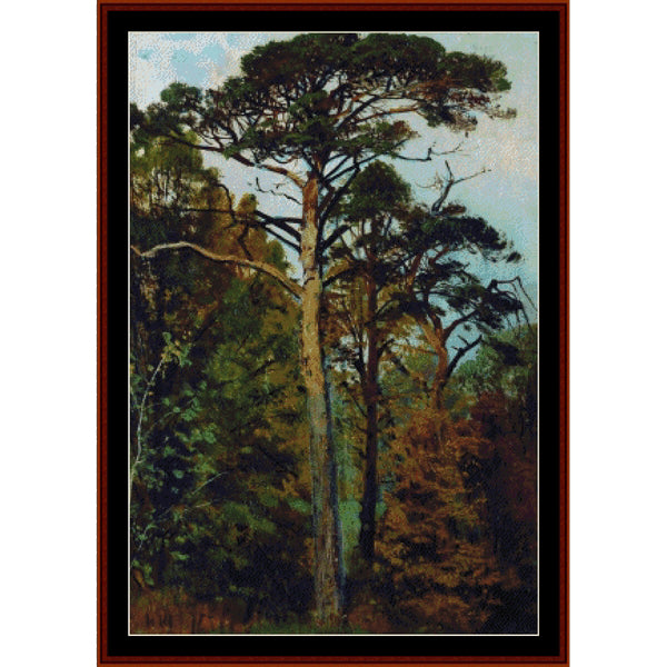 Counted Cross Stitch Pattern: Pines by Ivan Shishkin - Cross Stitch Collectibles