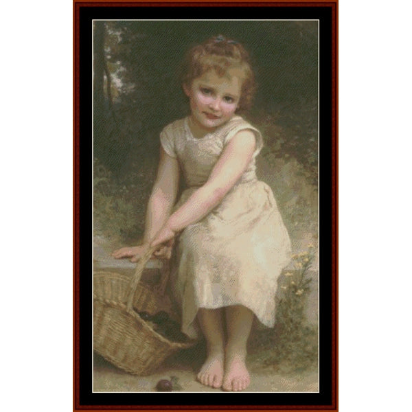 Counted Cross Stitch Pattern: Plums by William Bouguereau - Cross Stitch Collectibles