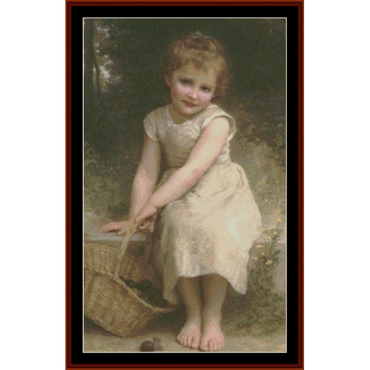Counted Cross Stitch Pattern: Plums by William Bouguereau - Cross Stitch Collectibles