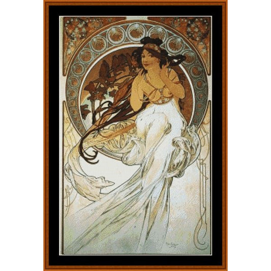 Counted Cross Stitch Pattern: Poetry by Alphonse Mucha - Cross Stitch Collectibles