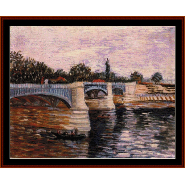 Counted Cross Stitch Pattern: Pont de la Grand Jatte by Vincent Van Gogh - Cross Stitch Collectibles