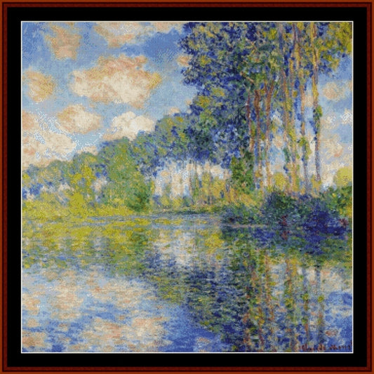 Counted Cross Stitch Pattern: Poplars on the Epte II by Claude Monet - Cross Stitch Collectibles
