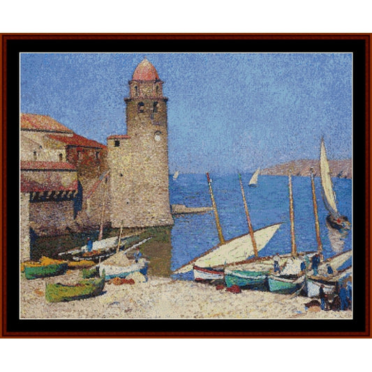 Counted Cross Stitch Pattern: Port of Collioure by Henri Martin - Cross Stitch Collectibles