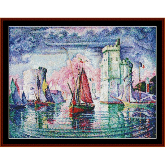 Counted Cross Stitch Pattern: Port of La Rochelle by Paul Signac - Cross Stitch Collectibles