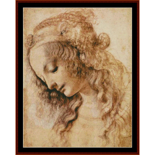 Counted Cross Stitch Pattern: Portrait of a Woman by Leonardo Da Vinci - Cross Stitch Collectibles