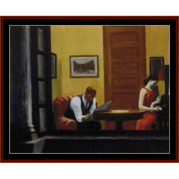 Counted Cross Stitch Pattern – Room in New York by Edward Hopper - Cross Stitch Collectibles
