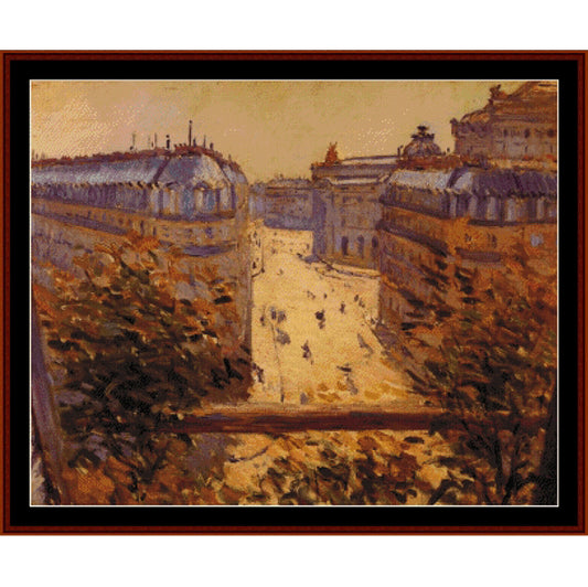 Counted Cross Stitch Pattern – Rue Halevy, Balcony by Gustave Caillebotte - Cross Stitch Collectibles