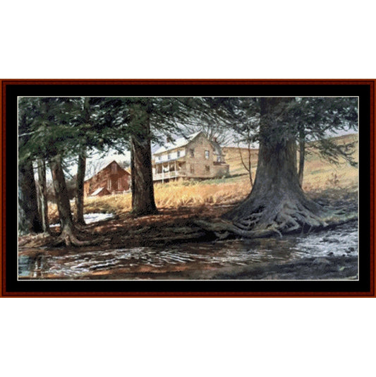 Counted Cross Stitch Pattern – Ruffled Waters, Americana - Cross Stitch Collectibles