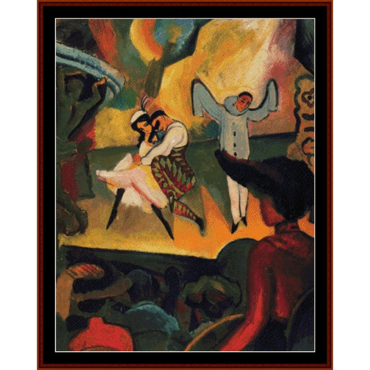 Counted Cross Stitch Pattern – Russiches Ballett by August Macke - Cross Stitch Collectibles