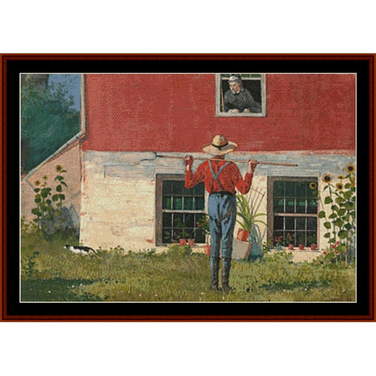 Counted Cross Stitch Pattern – Rustic Courtship by Winslow Homer - Cross Stitch Collectibles