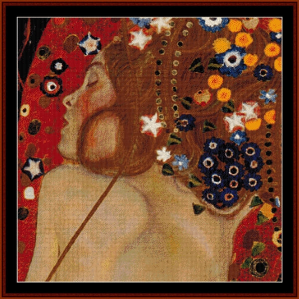 Counted Cross Stitch Pattern – Sea Serpent, Detail by Gustav Klimt - Cross Stitch Collectibles