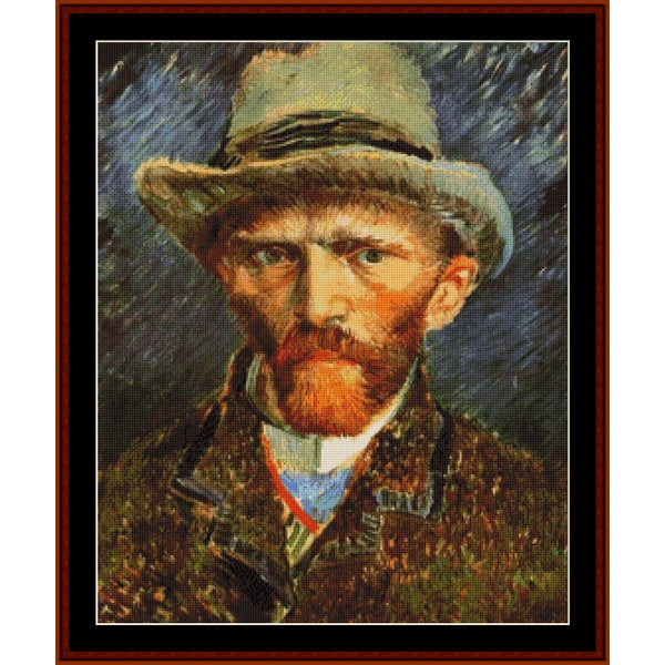 Counted Cross Stitch Pattern – Self Portrait II by Vincent Van Gogh - Cross Stitch Collectibles