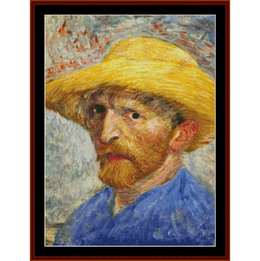 Counted Cross Stitch Pattern – Self Portrait by Vincent Van Gogh - Cross Stitch Collectibles