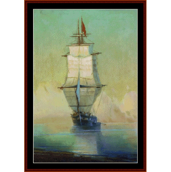 Counted Cross Stitch Pattern – Ship by Ivan Aivazovsky - Cross Stitch Collectibles