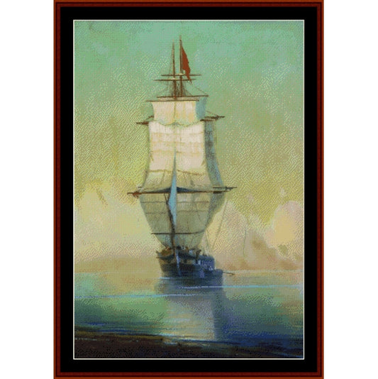 Counted Cross Stitch Pattern – Ship by Ivan Aivazovsky - Cross Stitch Collectibles