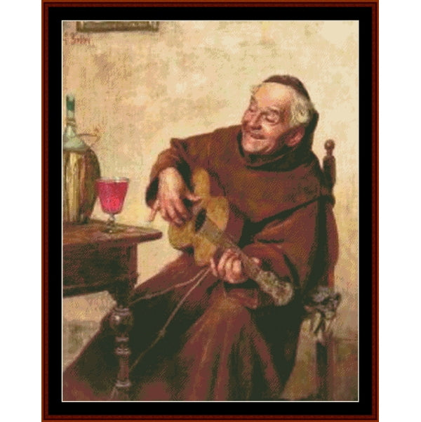 Counted Cross Stitch Pattern – Singing Monk by Gaetano Bellei - Cross Stitch Collectibles