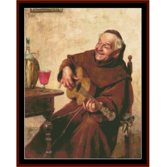 Counted Cross Stitch Pattern – Singing Monk by Gaetano Bellei - Cross Stitch Collectibles