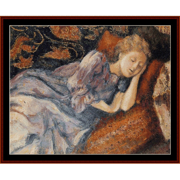 Counted Cross Stitch Pattern – Sleep by Georges Lemmen - Cross Stitch Collectibles