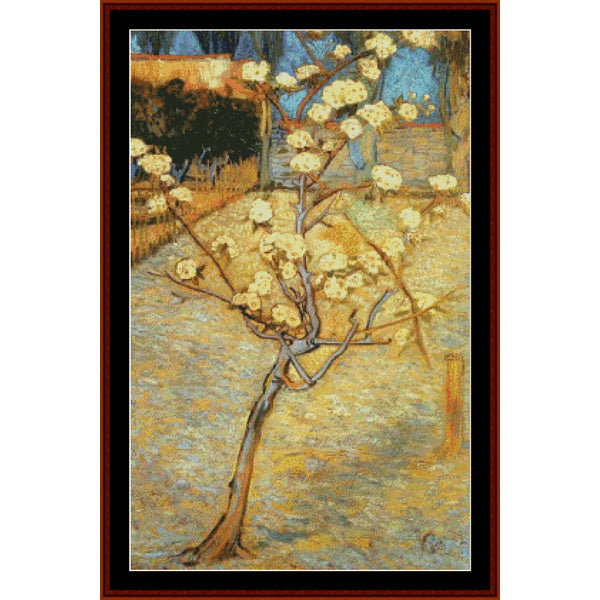 Counted Cross Stitch Pattern – Small Pear Tree in Bloom by Vincent Van Gogh - Cross Stitch Collectibles