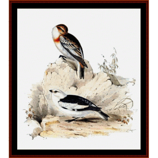 Counted Cross Stitch Pattern – Snow Bunting - Cross Stitch Collectibles