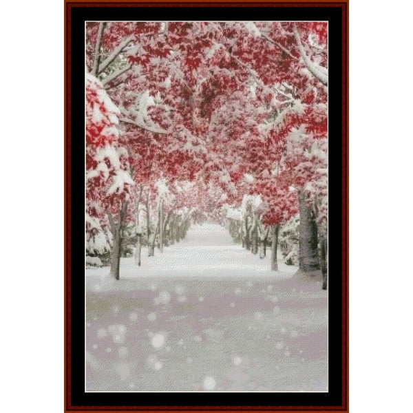 Counted Cross Stitch Pattern – Snow Path, Nature - Cross Stitch Collectibles