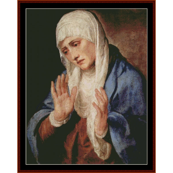 Counted Cross Stitch Pattern – Sorrows by Titian - Cross Stitch Collectibles