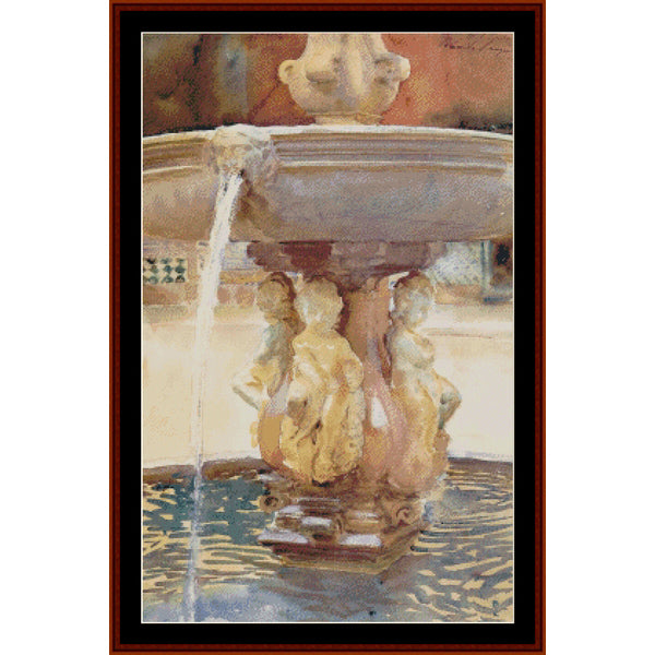 Counted Cross Stitch Pattern – Spanish Fountain by J.S. Sargent - Cross Stitch Collectibles