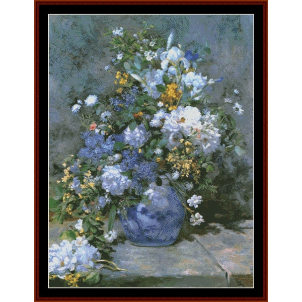 Counted Cross Stitch Pattern – Spring Bouquet by Pierre Auguste Renoir - Cross Stitch Collectibles