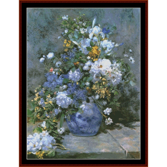 Counted Cross Stitch Pattern – Spring Bouquet by Pierre Auguste Renoir - Cross Stitch Collectibles