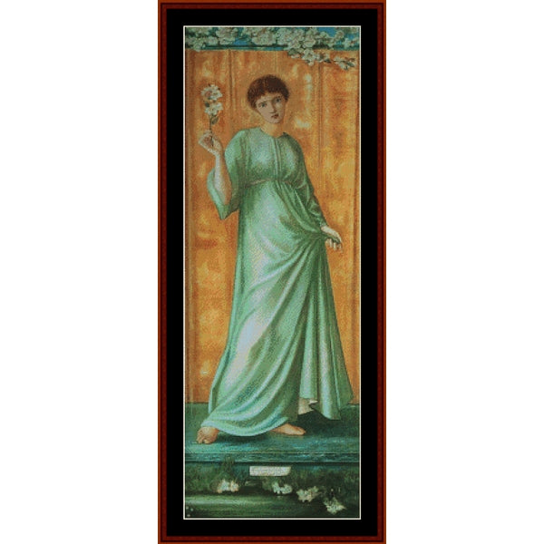 Counted Cross Stitch Pattern – Spring by Edward Burne-Jones - Cross Stitch Collectibles
