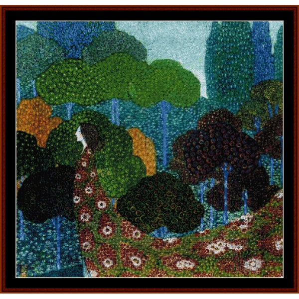 Counted Cross Stitch Pattern – Spring by Vittorio Zecchin - Cross Stitch Collectibles