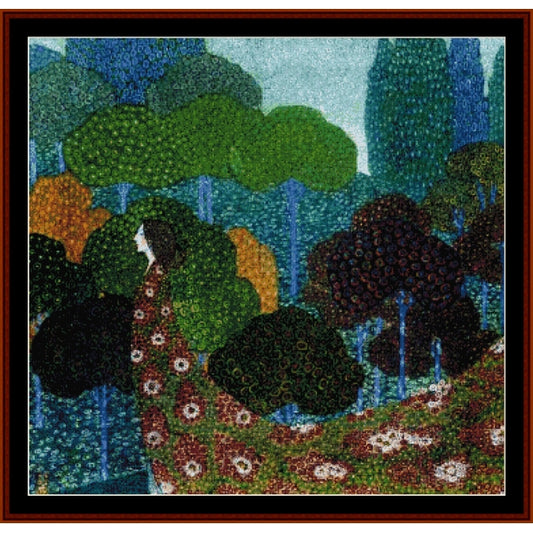 Counted Cross Stitch Pattern – Spring by Vittorio Zecchin - Cross Stitch Collectibles