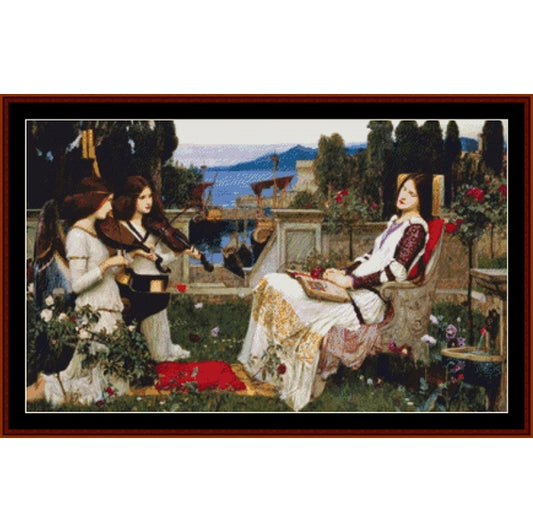 Counted Cross Stitch Pattern – St. Cecilia by J.W. Waterhouse - Cross Stitch Collectibles