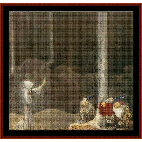 Counted Cross Stitch Pattern – St. Martin and the Three Trolls by Jon Bauer - Cross Stitch Collectibles