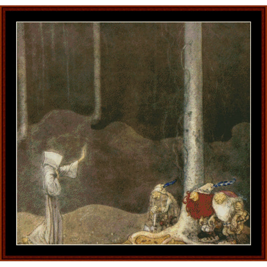 Counted Cross Stitch Pattern – St. Martin and the Three Trolls by Jon Bauer - Cross Stitch Collectibles