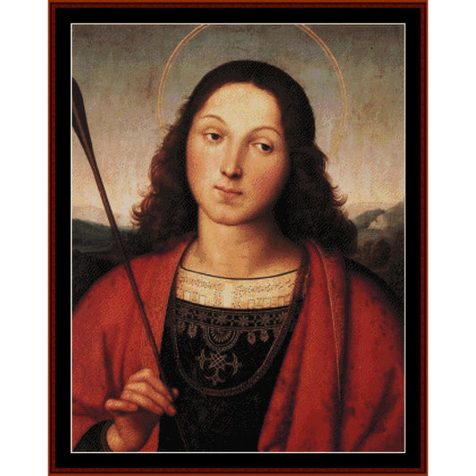 Counted Cross Stitch Pattern – St. Sebastian by Raphael - Cross Stitch Collectibles