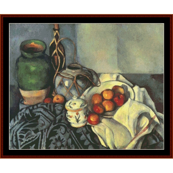 Counted Cross Stitch Pattern – Still Life II by Paul Cezanne - Cross Stitch Collectibles