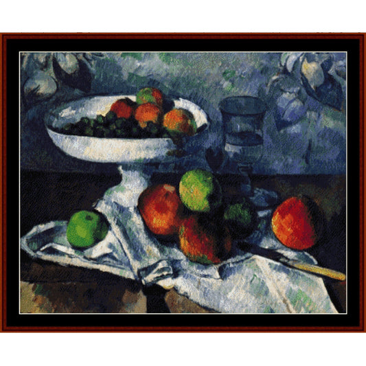 Counted Cross Stitch Pattern – Still Life with Apples by Paul Cezanne - Cross Stitch Collectibles