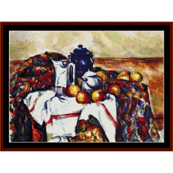 Counted Cross Stitch Pattern – Still Life with Blue Pot by Paul Cezanne - Cross Stitch Collectibles