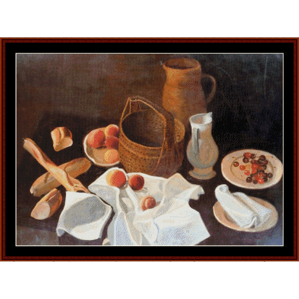 Counted Cross Stitch Pattern – Still Life with Fruit by Andre Derain - Cross Stitch Collectibles