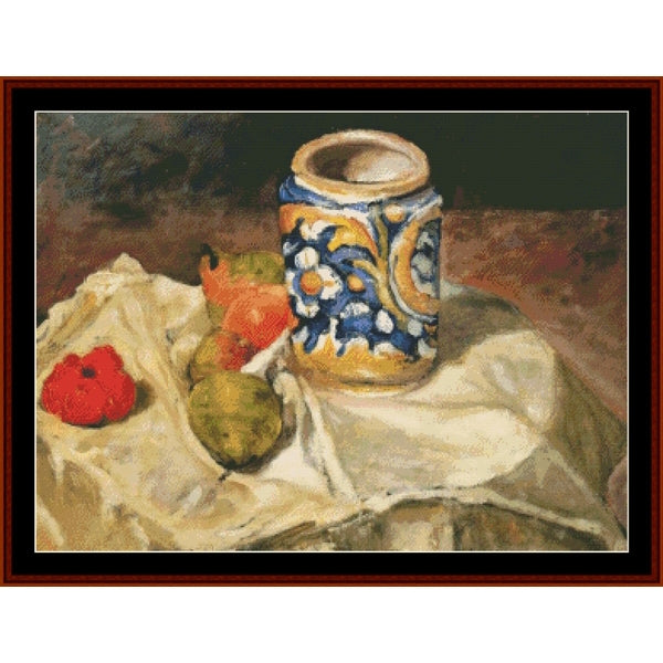 Counted Cross Stitch Pattern – Still Life with Italian Earthenware by Paul Cezanne - Cross Stitch Collectibles