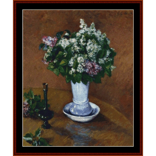 Counted Cross Stitch Pattern – Still Life with Lilacs by Gustave Caillebotte - Cross Stitch Collectibles