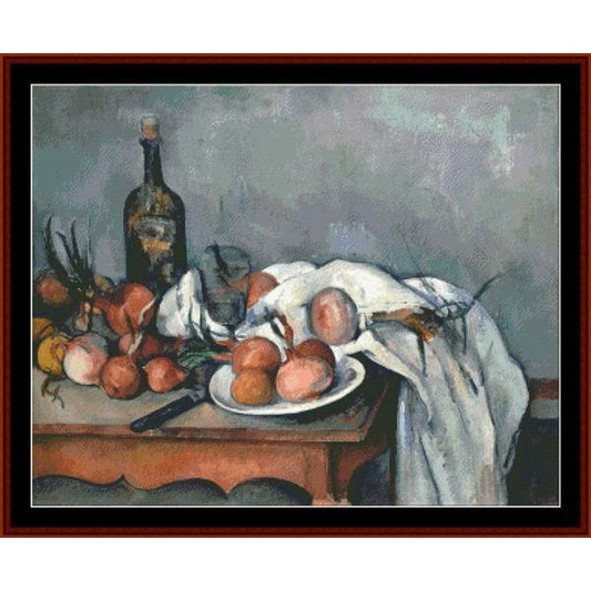 Counted Cross Stitch Pattern – Still Life with Onions by Paul Cezanne - Cross Stitch Collectibles