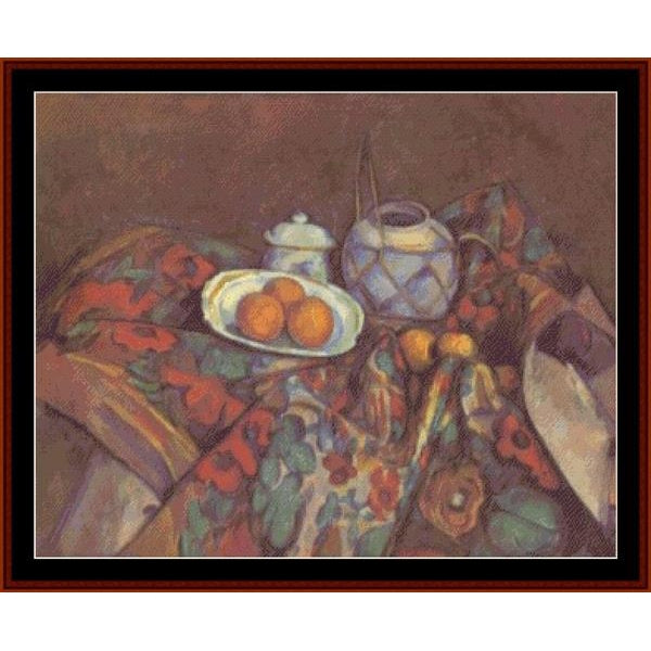 Counted Cross Stitch Pattern – Still Life with Oranges by Paul Cezanne - Cross Stitch Collectibles