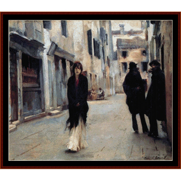 Counted Cross Stitch Pattern – Street in Venice by J.S. Sargent - Cross Stitch Collectibles