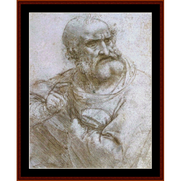 Counted Cross Stitch Pattern – Study for Last Supper by Leonardo da Vinci - Cross Stitch Collectibles