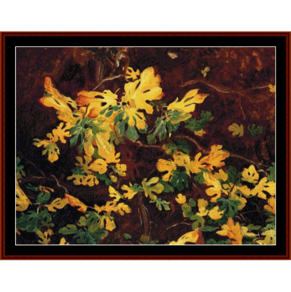Counted Cross Stitch Pattern – Study of a Fig Tree by J.S. Sargent - Cross Stitch Collectibles