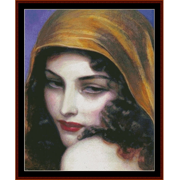 Counted Cross Stitch Pattern – Sultry Gypsy by Wladyslaw Theodor Benda - Cross Stitch Collectibles