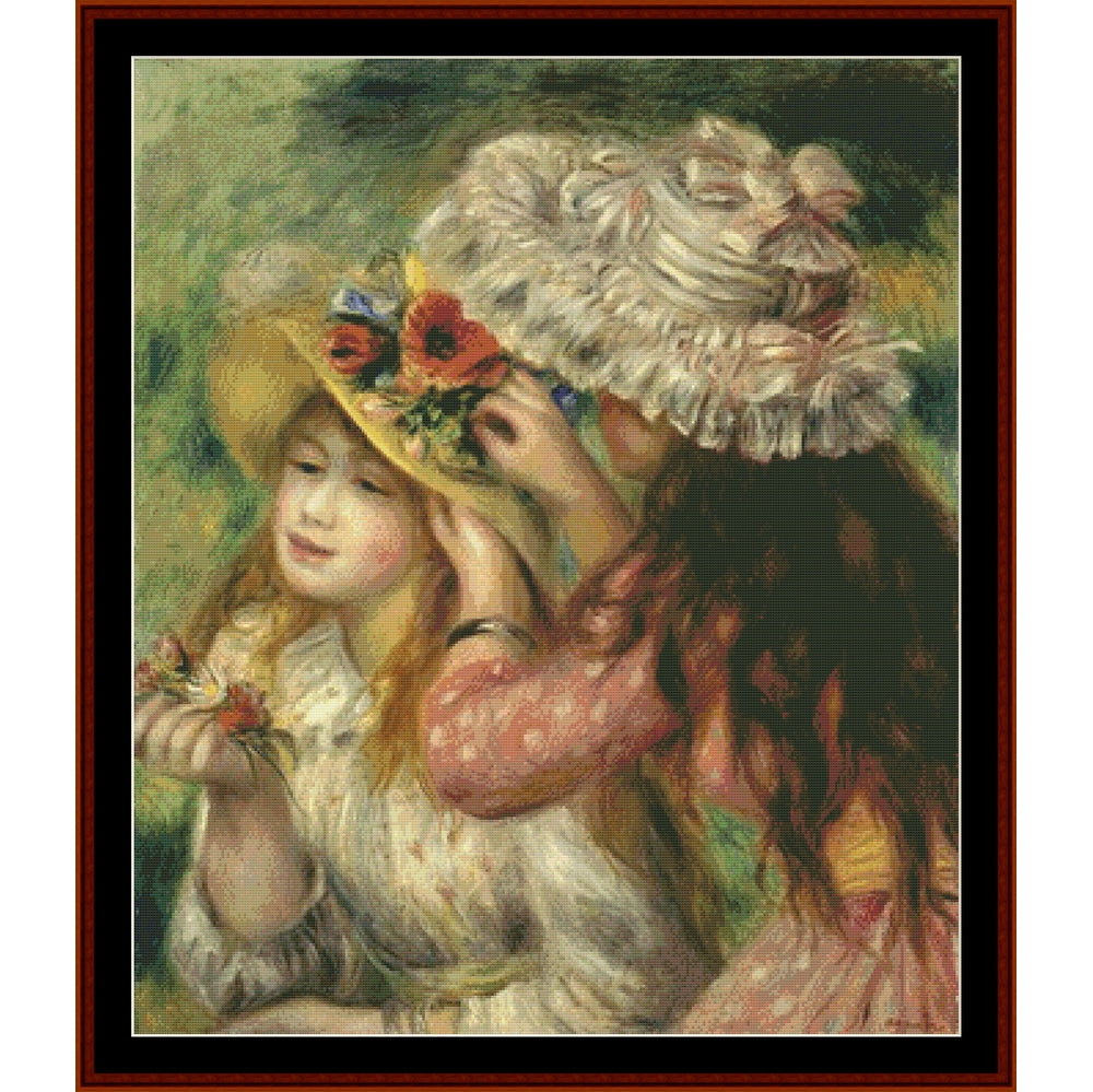 Counted Cross Stitch Pattern – Summer Hats by Pierre Auguste Renoir - Cross Stitch Collectibles