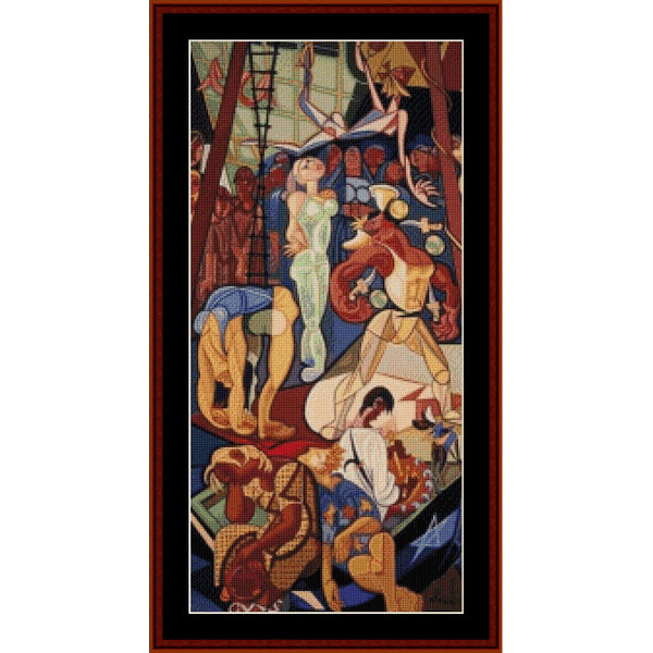 Counted Cross Stitch Pattern – Sunday in Lisbon, Right by Almada Negreiros - Cross Stitch Collectibles